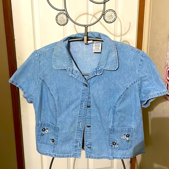 Bollie Brooks Denim Flower Jacket - Picture 1 of 9